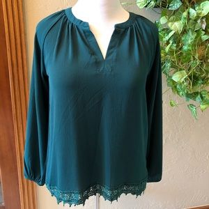 Papermoon for Stitch Fix Delle Lace Hem Blouse